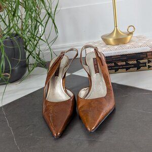 Copper leather classic slingbacks